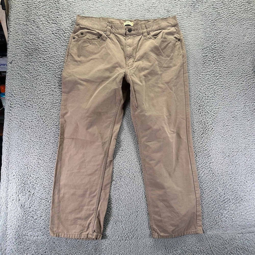Blue Mountain Pant Mens 40x30 Brown Cotton Canvas Khakis Straight Leg Workwear